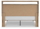 Kinlanni Tan King Upholstered Platform Bed from Ashley Furniture - Luna Furniture