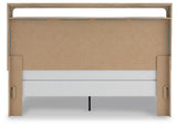 Kinlanni Tan King Upholstered Panel Bed from Ashley Furniture - Luna Furniture