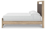 Kinlanni Tan King Upholstered Panel Bed from Ashley Furniture - Luna Furniture