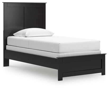 Maribel Black Twin Panel Bed and Nightstand from Ashley - Luna Furniture