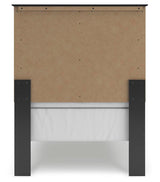 Maribel Black Twin Panel Bed and Nightstand