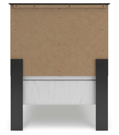 Maribel Black Twin Panel Bed and Nightstand from Ashley - Luna Furniture