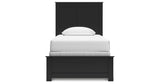 Maribel Twin Panel Bed with Mirrored Dresser in Black from Ashley Furniture - Luna Furniture