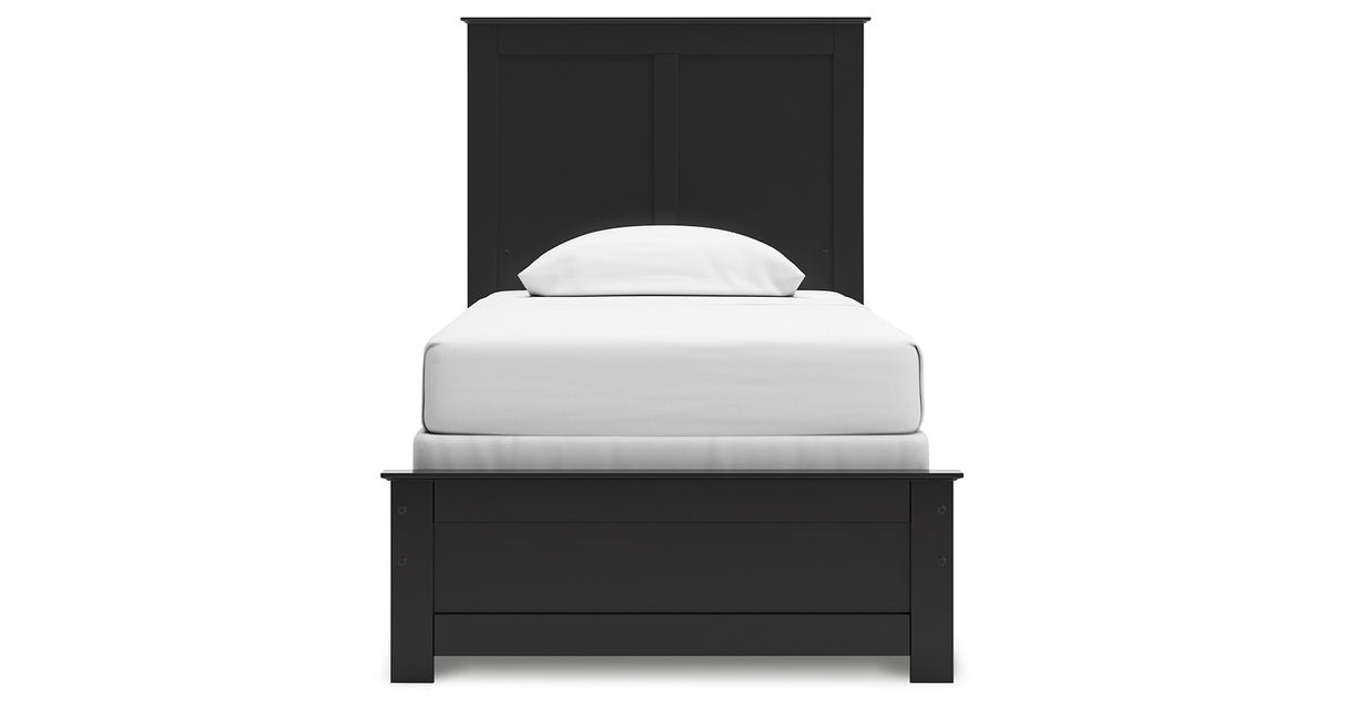Maribel Black Twin Panel Bed, Dresser and Mirror from Ashley Furniture - Luna Furniture