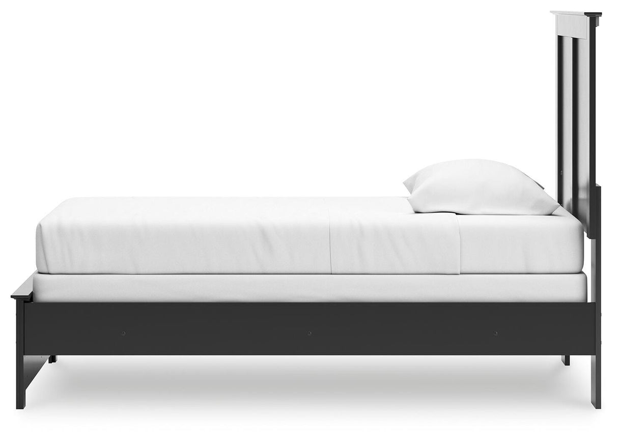 Maribel Black Twin Panel Bed, Dresser and Mirror from Ashley Furniture - Luna Furniture