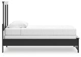 Maribel Black Twin Panel Bed and Nightstand