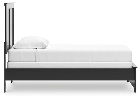 Maribel Black Twin Panel Bed and Nightstand from Ashley - Luna Furniture