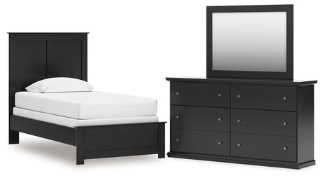 Maribel Black Twin Panel Bed, Dresser and Mirror from Ashley - Luna Furniture