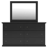 Maribel Black Twin Panel Bed, Dresser and Mirror from Ashley Furniture - Luna Furniture