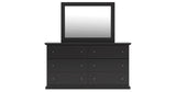 Maribel King Panel Bed with Mirrored Dresser and 2 Nightstands in Black from Ashley Furniture - Luna Furniture