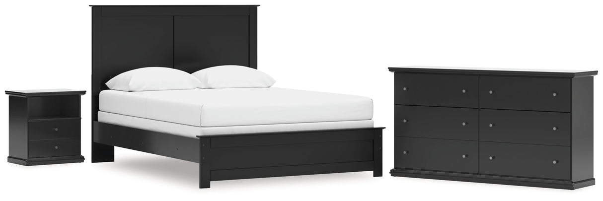 Maribel Queen Panel Bed with Dresser in Black from Ashley Furniture - Luna Furniture