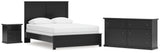 Maribel Queen Panel Bed with Dresser in Black from Ashley Furniture - Luna Furniture