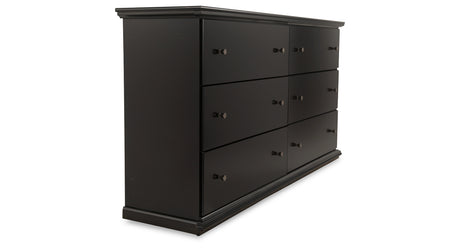 Maribel Twin Panel Bed with Dresser in Black from Ashley Furniture - Luna Furniture