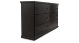 Maribel King Panel Bed with Dresser and Nightstand in Black from Ashley - Luna Furniture
