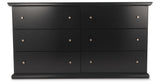 Maribel Queen Panel Bed with Dresser and Nightstand in Black from Ashley - Luna Furniture