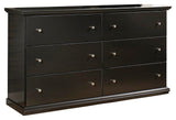 Maribel King Panel Bed with Dresser and Nightstand in Black from Ashley - Luna Furniture