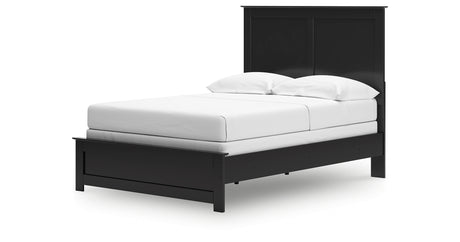 Maribel Full Panel Bed with Mirrored Dresser and Chest in Black from Ashley Furniture - Luna Furniture