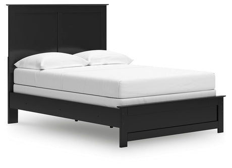 Maribel Full Panel Bed with Mirrored Dresser and Nightstand in Black from Ashley - Luna Furniture