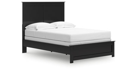 Maribel Full Panel Bed with Mirrored Dresser and Chest in Black from Ashley Furniture - Luna Furniture