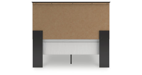Maribel Queen Panel Bed with Mirrored Dresser, Chest and 2 Nightstands in Black from Ashley Furniture - Luna Furniture