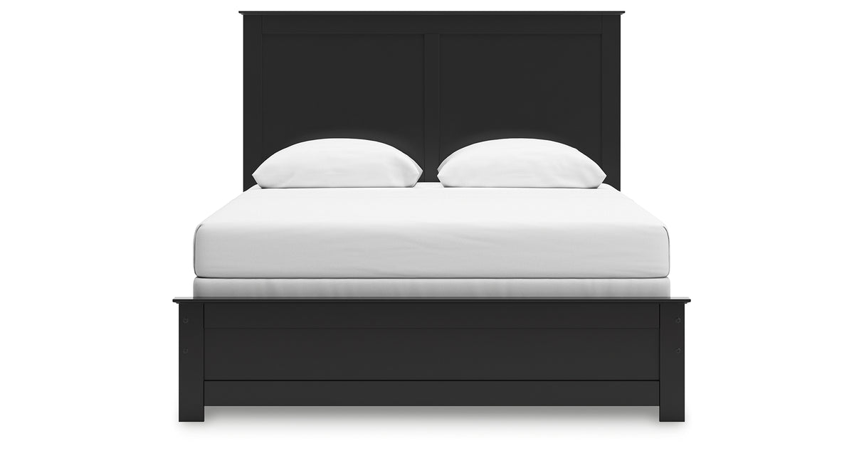 Maribel Queen Panel Bed with Dresser and Nightstand in Black from Ashley - Luna Furniture