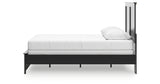 Maribel Queen Panel Bed with Mirrored Dresser and Nightstand in Black from Ashley Furniture - Luna Furniture