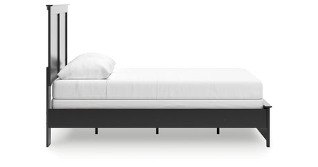 Maribel Queen Panel Bed with Mirrored Dresser in Black from Ashley Furniture - Luna Furniture