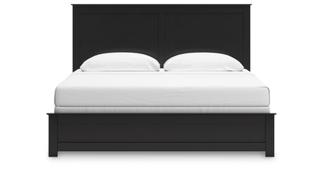 Maribel King Panel Bed with Mirrored Dresser and Chest in Black from Ashley Furniture - Luna Furniture