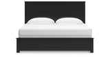 Maribel King Panel Bed with Mirrored Dresser and 2 Nightstands in Black from Ashley Furniture - Luna Furniture