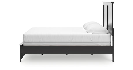 Maribel King Panel Bed with Mirrored Dresser and 2 Nightstands in Black from Ashley Furniture - Luna Furniture