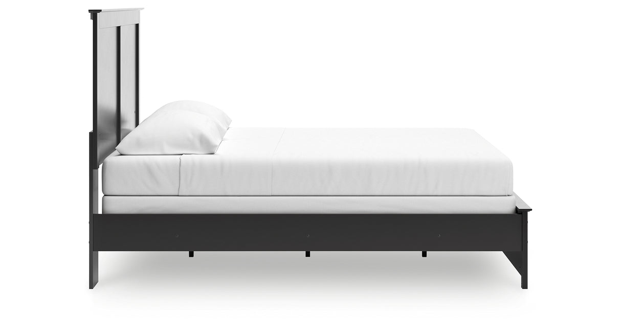 Maribel King Panel Bed with Dresser and Nightstand in Black from Ashley - Luna Furniture