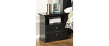 Maribel Queen Panel Bed with Mirrored Dresser and Nightstand in Black from Ashley Furniture - Luna Furniture