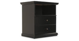 Maribel Queen Panel Bed with Dresser and Nightstand in Black from Ashley - Luna Furniture