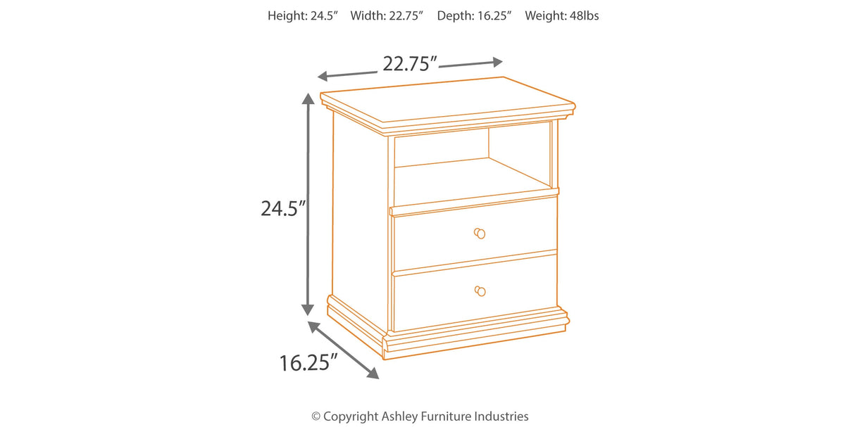 Maribel Black Nightstand from Ashley Furniture - Luna Furniture