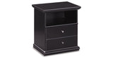 Maribel King Panel Bed with Mirrored Dresser and 2 Nightstands in Black from Ashley Furniture - Luna Furniture
