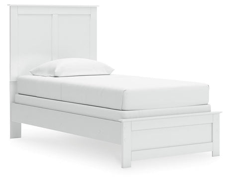 Bostwick Shoals White Twin Panel Bed, Dresser, Mirror and Nightstand from Ashley Furniture - Luna Furniture