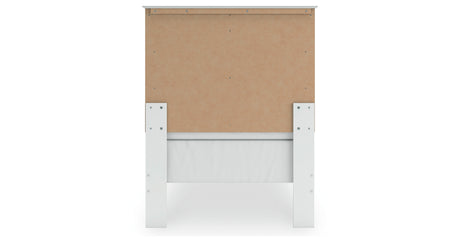 Bostwick Shoals Twin Panel Bed with Mirrored Dresser and Nightstand in White from Ashley - Luna Furniture