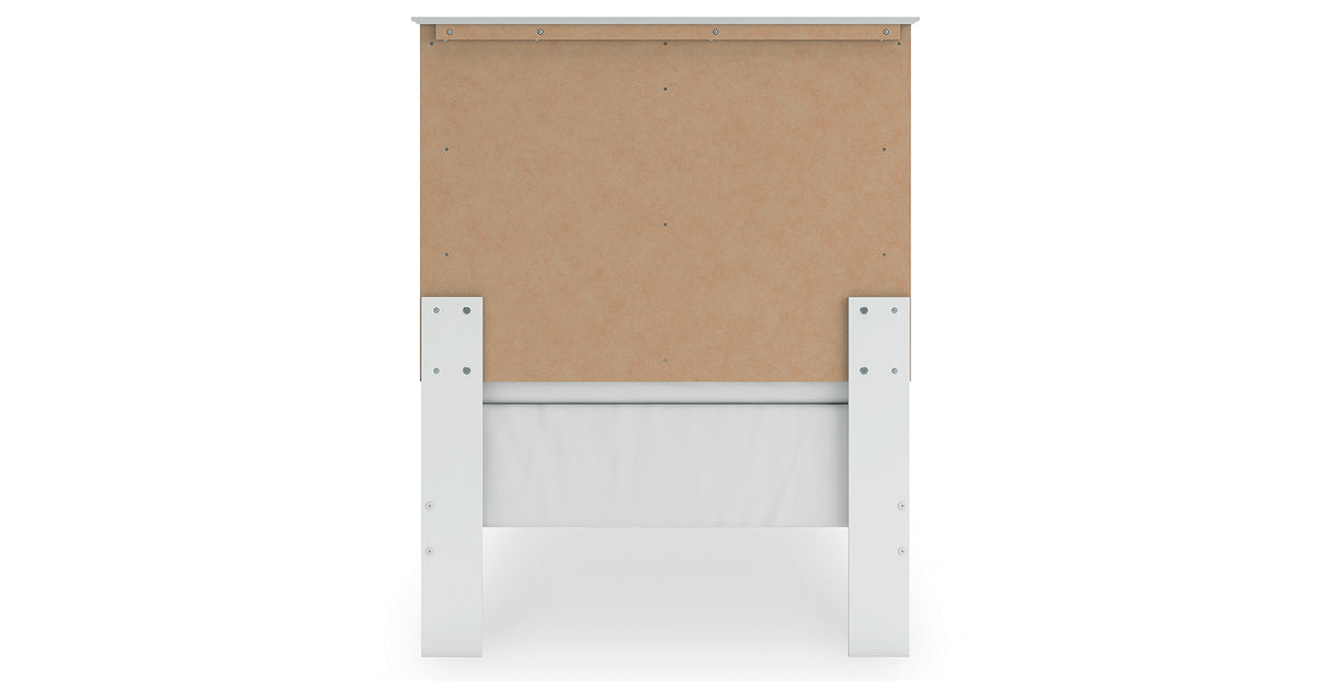 Bostwick Shoals Twin Panel Bed with Mirrored Dresser and Chest in White from Ashley - Luna Furniture