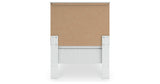 Bostwick Shoals Twin Panel Bed with Mirrored Dresser and Chest in White from Ashley - Luna Furniture