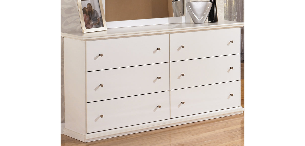 Bostwick Shoals King Panel Bed with Dresser in White from Ashley - Luna Furniture