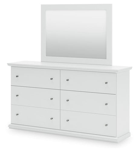Bostwick Shoals White Twin Panel Bed, Dresser, Mirror and Nightstand from Ashley Furniture - Luna Furniture