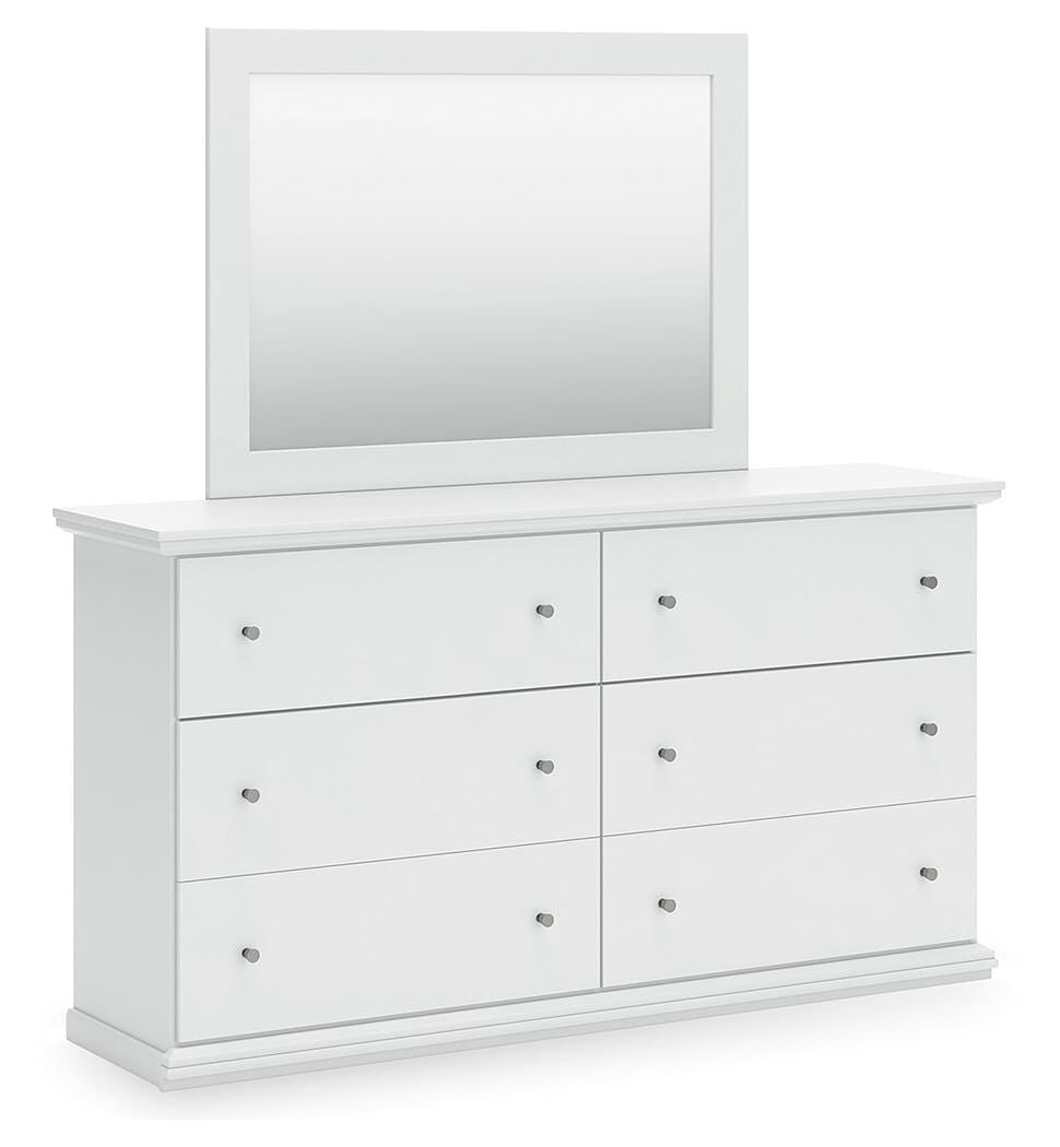 Bostwick Shoals White Twin Panel Bed, Dresser, Mirror and Nightstand from Ashley Furniture - Luna Furniture