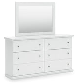 Bostwick Shoals White Twin Panel Bed, Dresser, Mirror and Nightstand from Ashley Furniture - Luna Furniture
