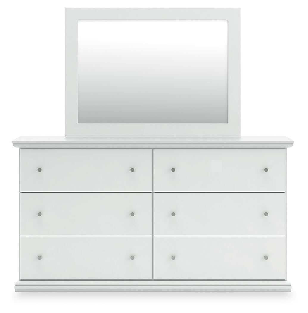 Bostwick Shoals White Twin Panel Bed, Dresser, Mirror and Nightstand from Ashley Furniture - Luna Furniture