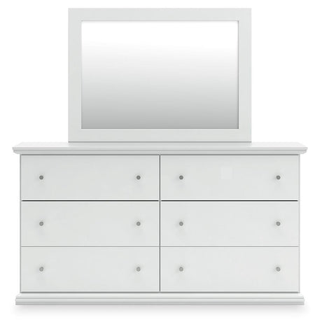 Bostwick Shoals White Twin Panel Bed, Dresser, Mirror and Nightstand from Ashley Furniture - Luna Furniture