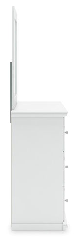 Bostwick Shoals White Twin Panel Bed, Dresser, Mirror and Nightstand from Ashley Furniture - Luna Furniture