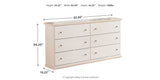 Bostwick Shoals Full Panel Bed with Dresser in White from Ashley - Luna Furniture