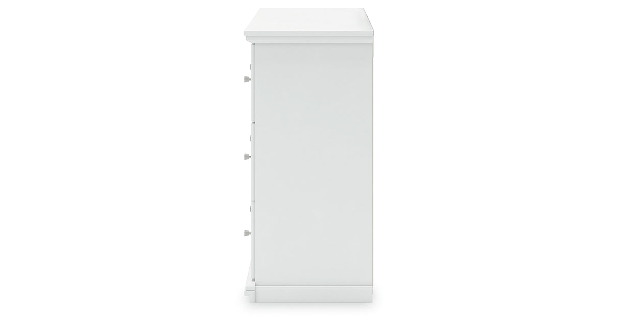 Bostwick Shoals Twin Panel Bed with Dresser in White from Ashley - Luna Furniture