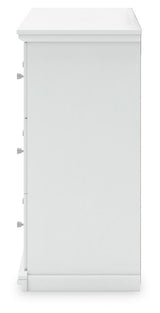 Bostwick Shoals Twin Panel Bed with Dresser in White from Ashley - Luna Furniture