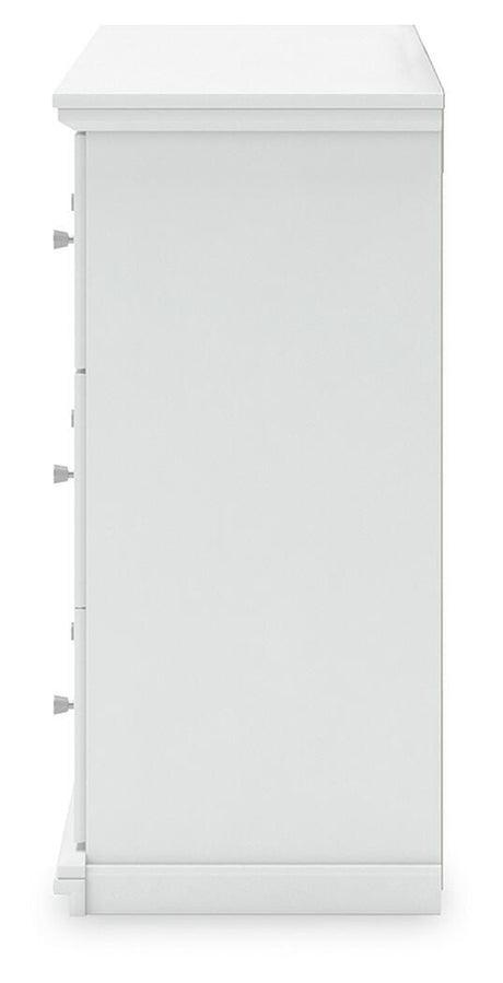 Bostwick Shoals Twin Panel Bed with Dresser in White from Ashley - Luna Furniture